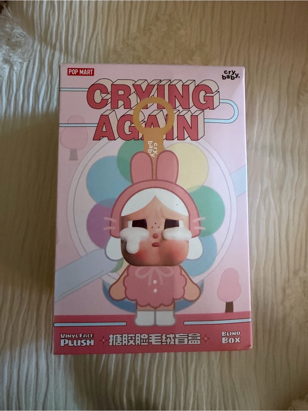 POP MART Crying Again Pink Bunny Vinyl Plush Blind Box